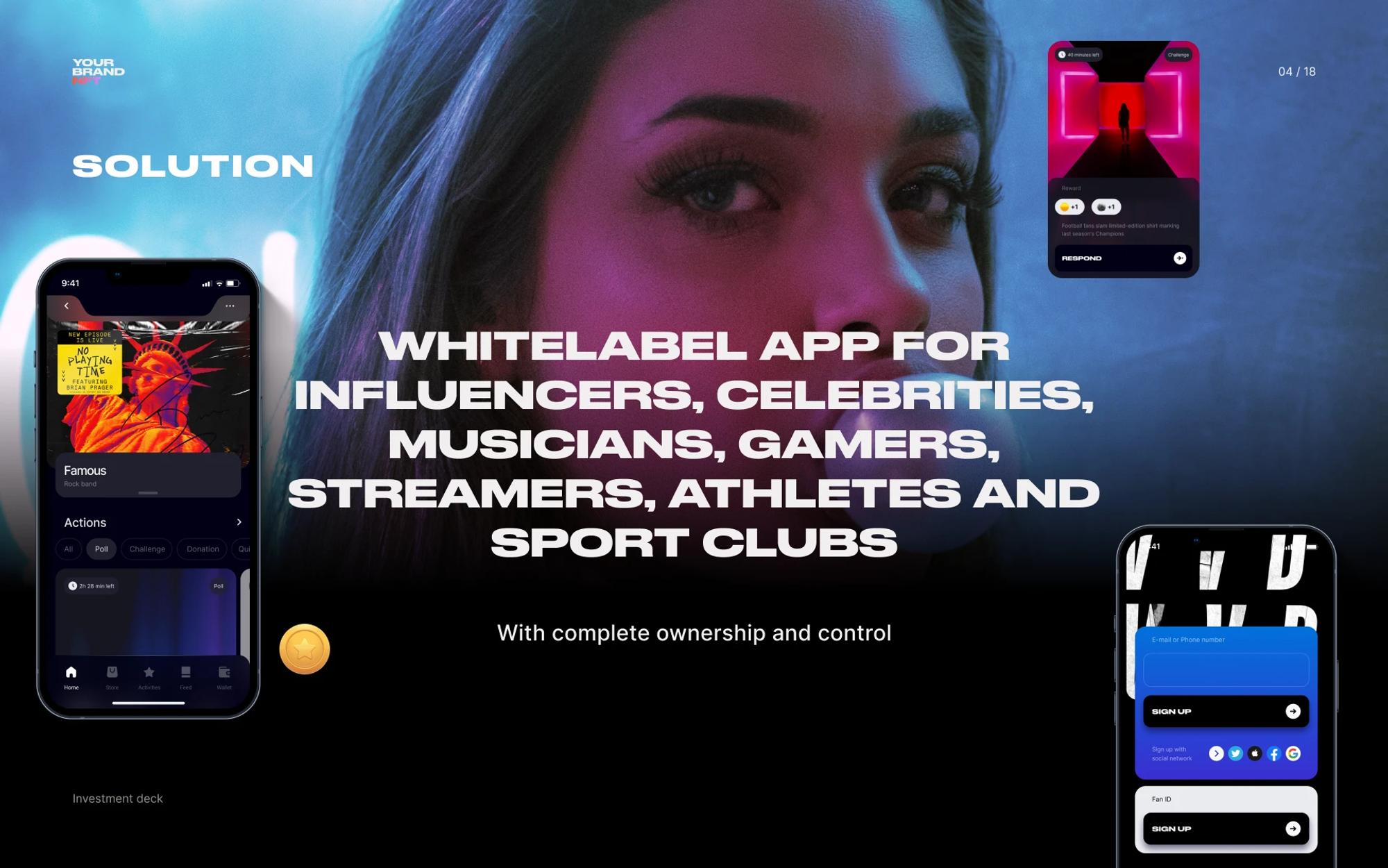 White-label app for influencers, musicians, gamers and sport clubs