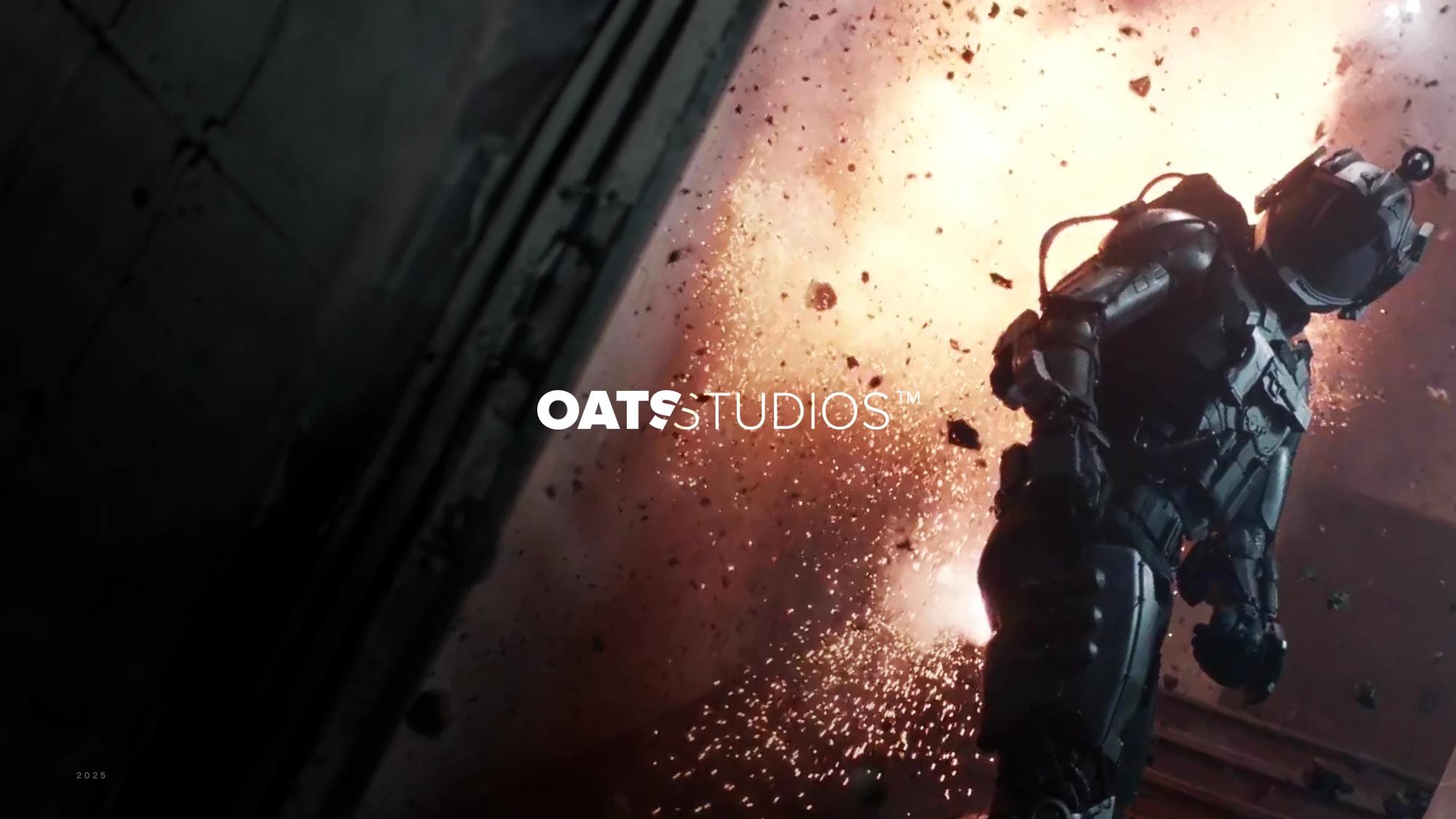 Oats Studios logo over a sci-fi astronaut scene