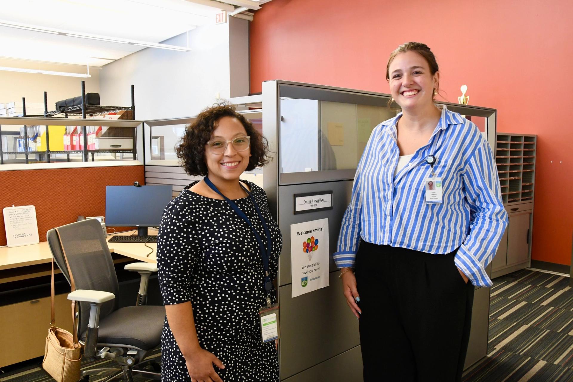 Jasmine Sturdivant (left) is Emma Llewelyn's preceptor during her summer practicum.