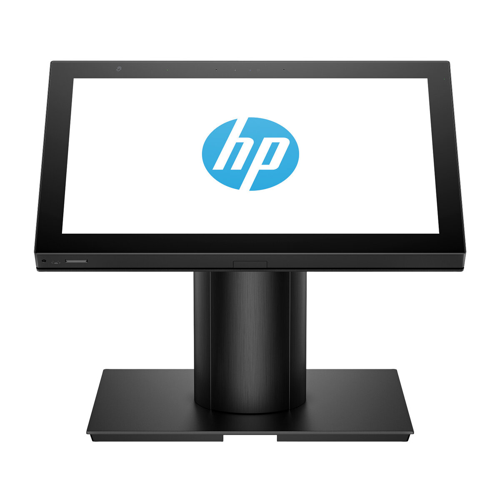HP Engage One Pro G2 POS Terminal HP Engage One Pro G2 all-in-one POS terminal with touchscreen on a pedestal stand
