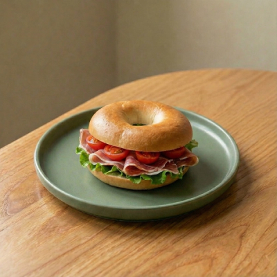 Serrano ham bagel