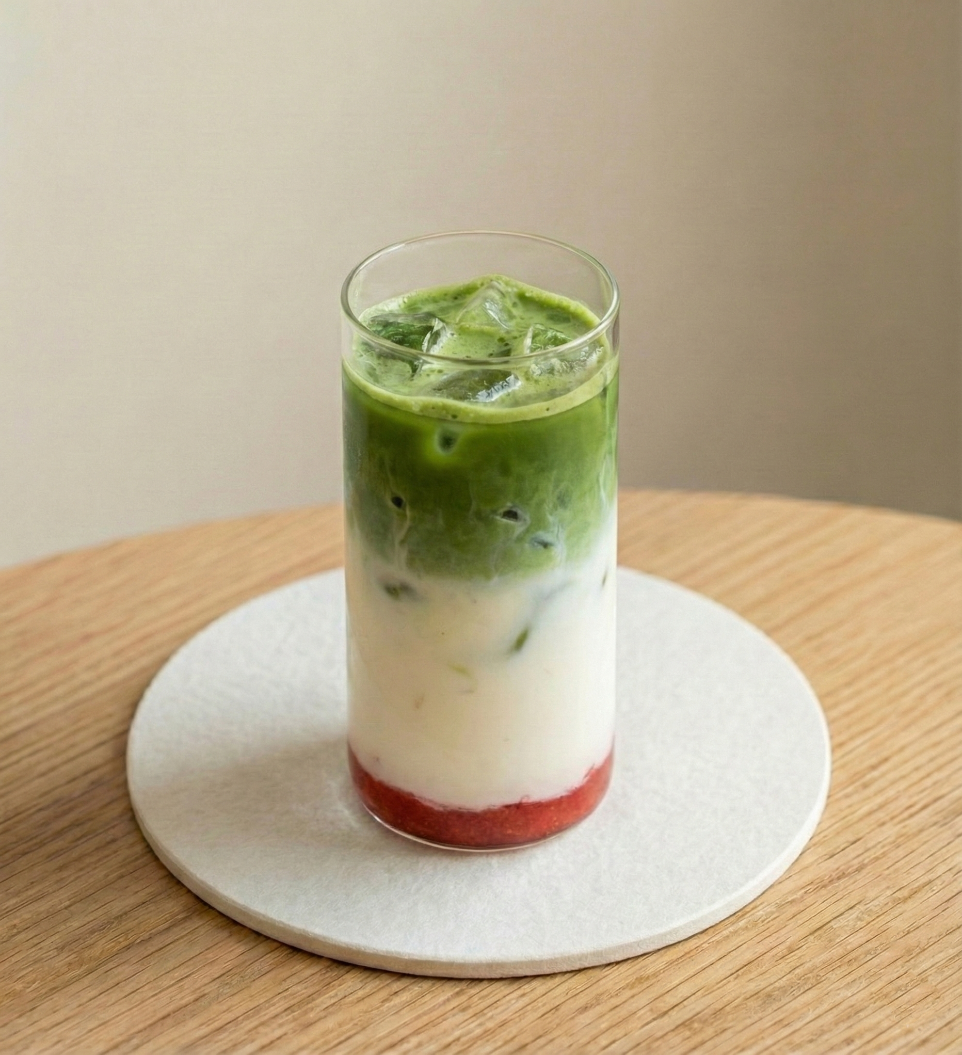 Strawberry matcha latte