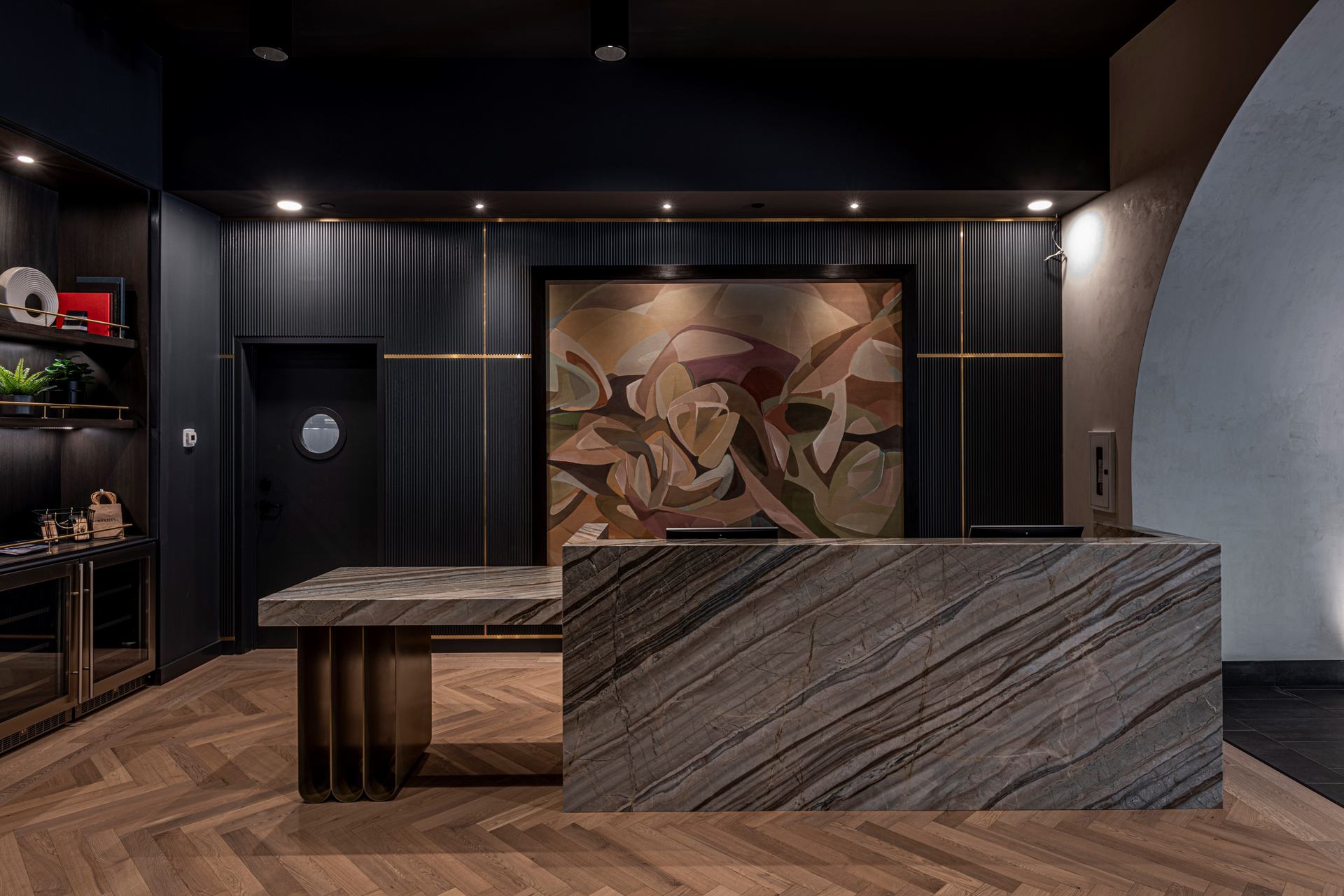The reception desk