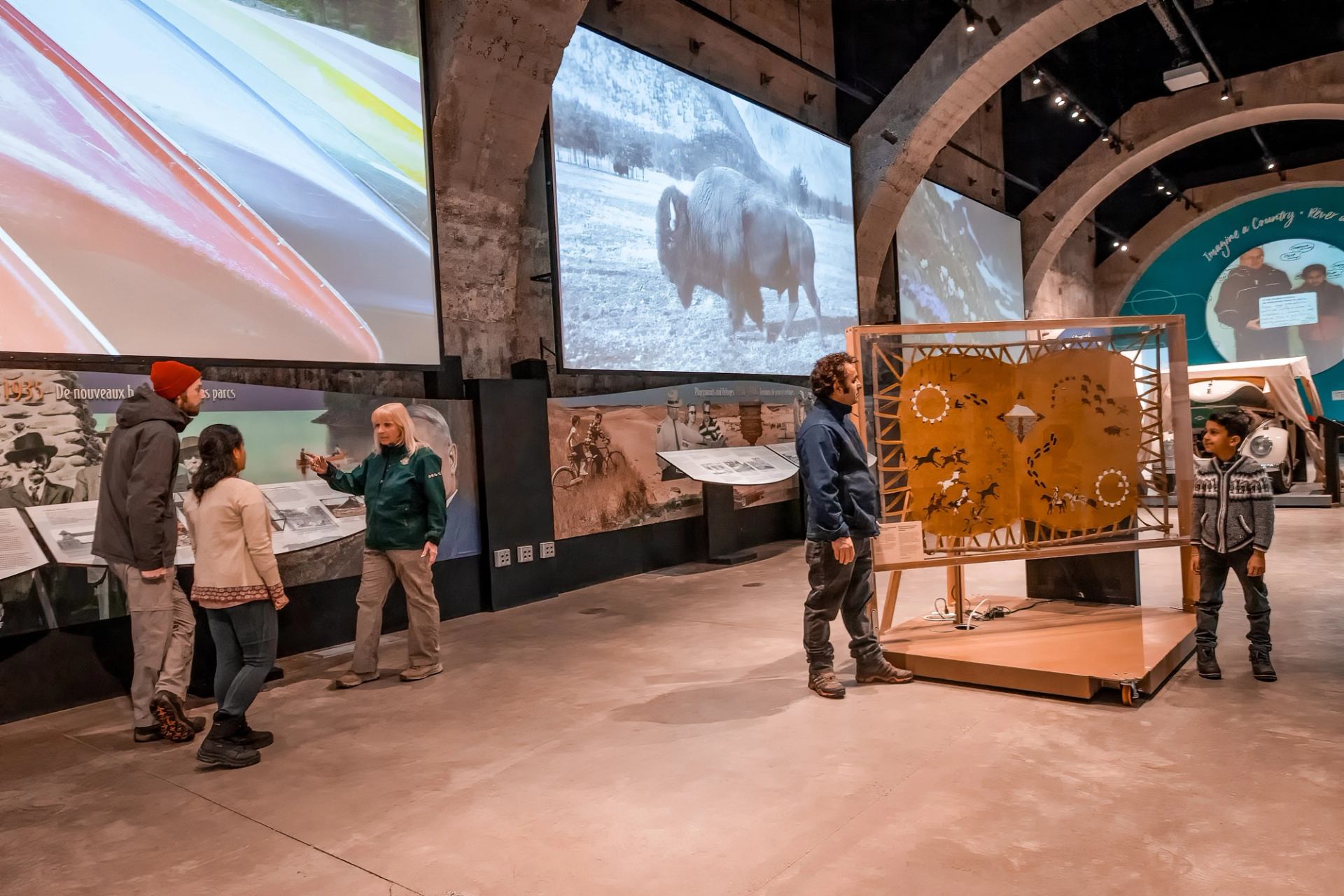 Interior exhibits at the Cave and Basin National Historic Site.