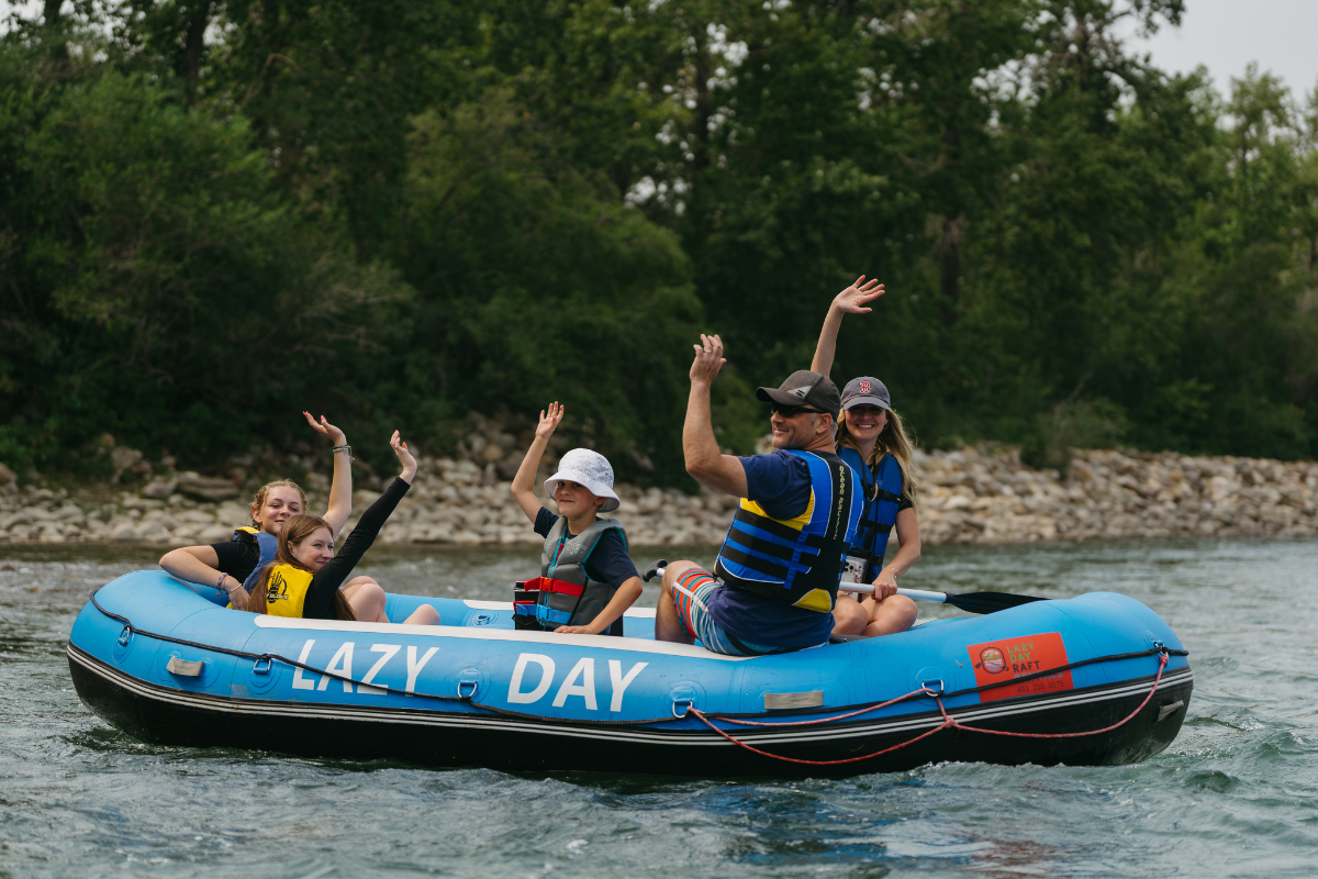 A family enjoying the rafting experience