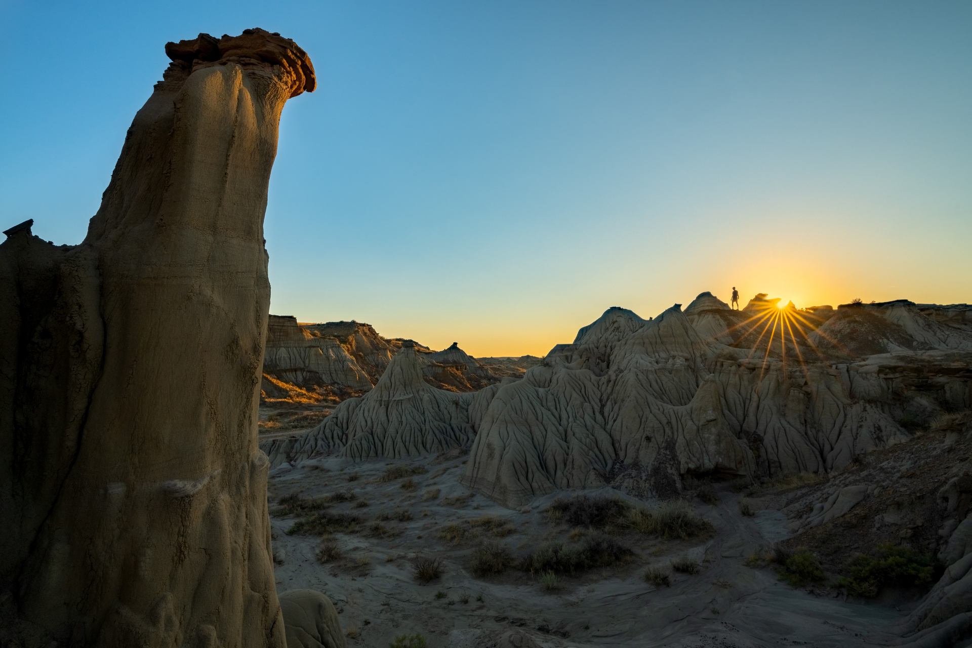 Sunset at Dinosaur Provincial Park.