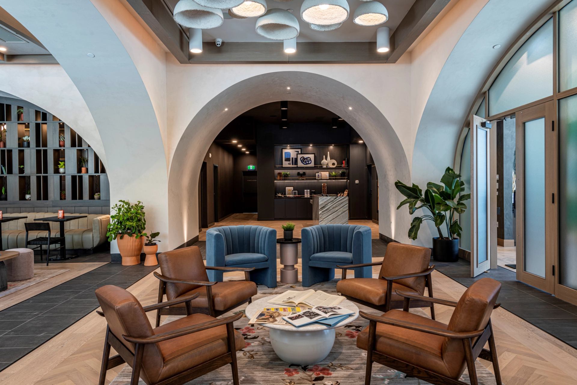 The beautifully decorated lobby.