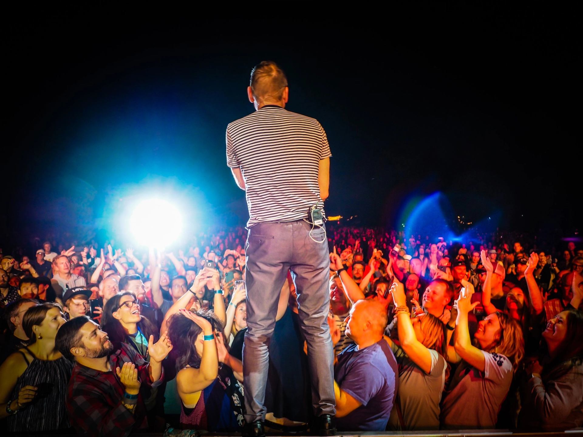 The audience enjoying the performer