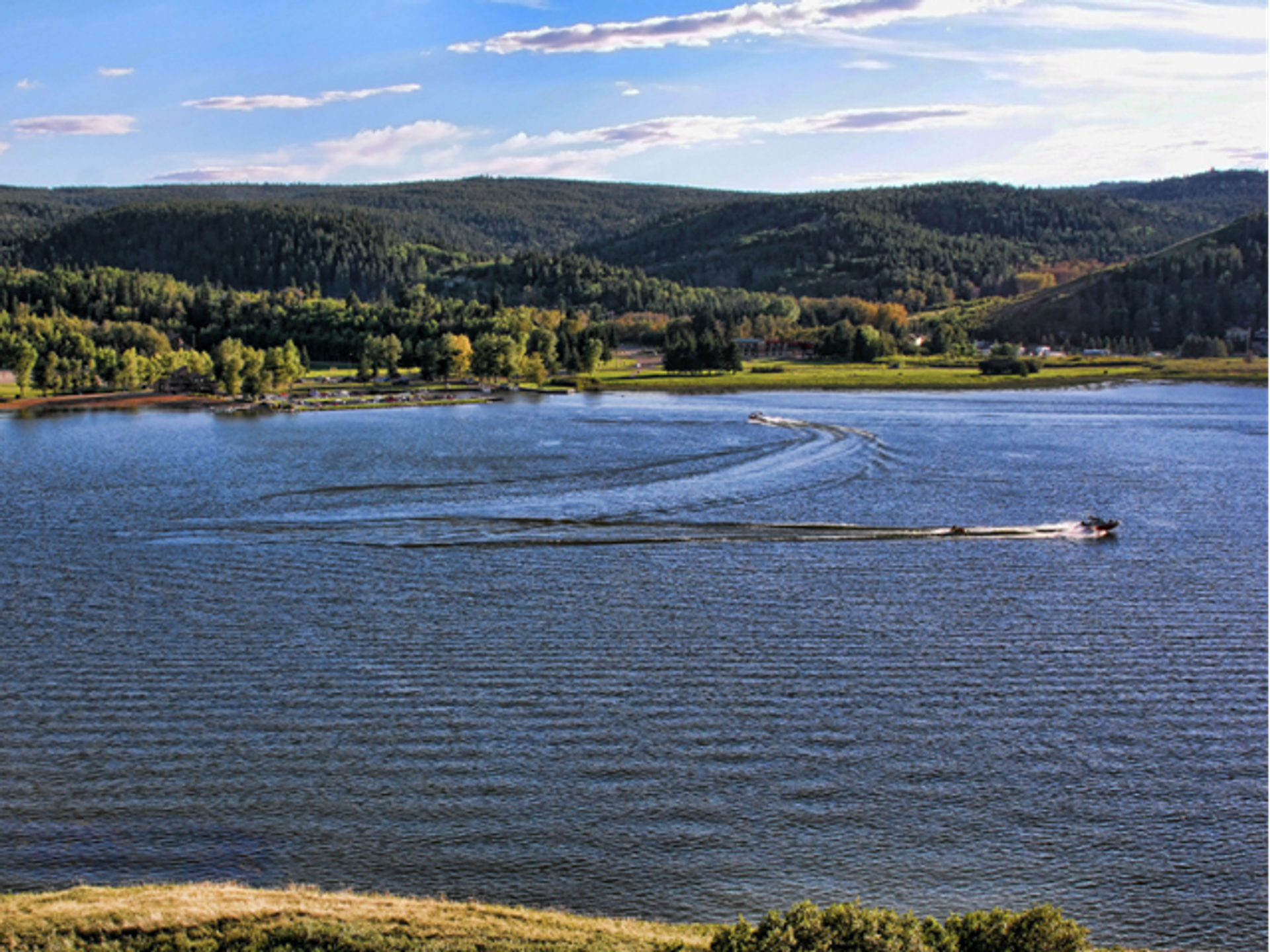 People boating on the lake