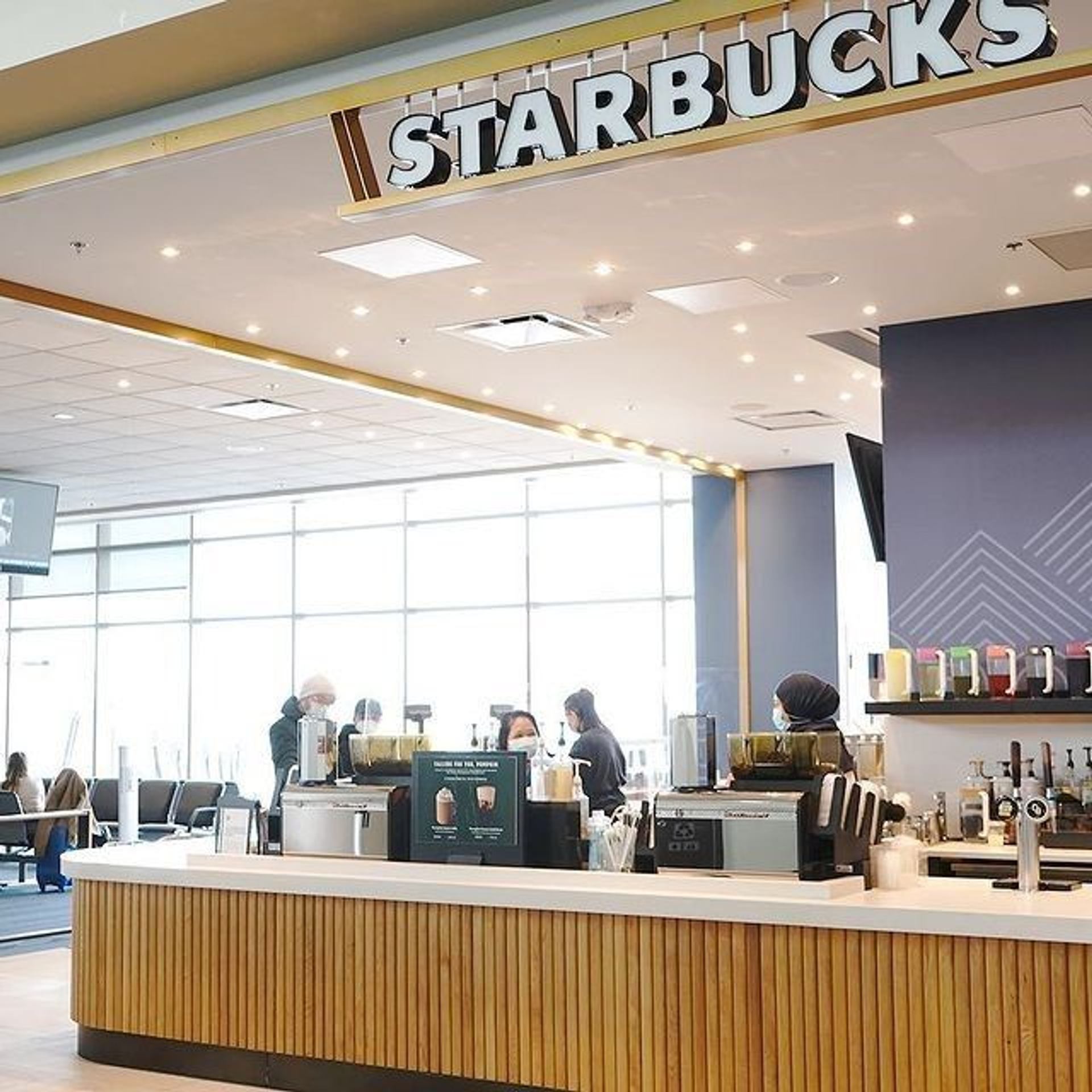 Starbucks at the airport.