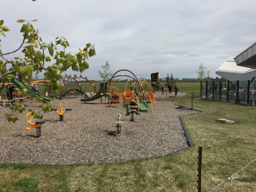 An outdoor playground at the Philip J. Currie Museum.