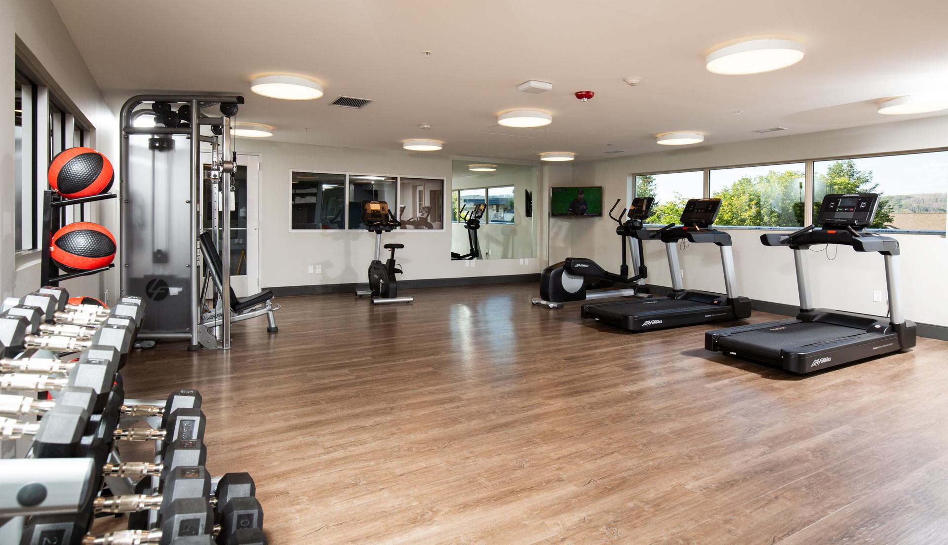 The fitness room at the hotel