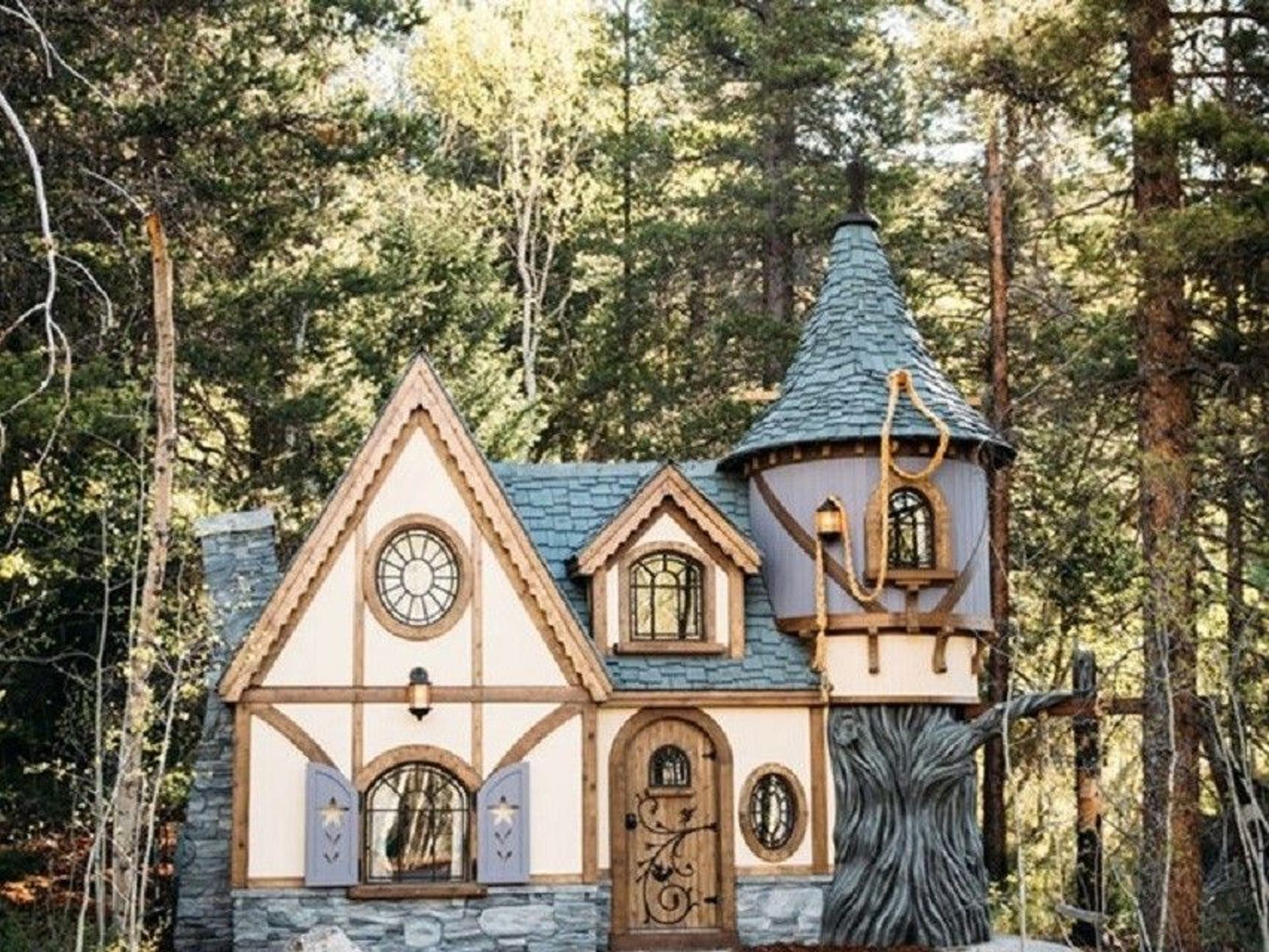 Exterior of a cabin at Charmed Resorts.