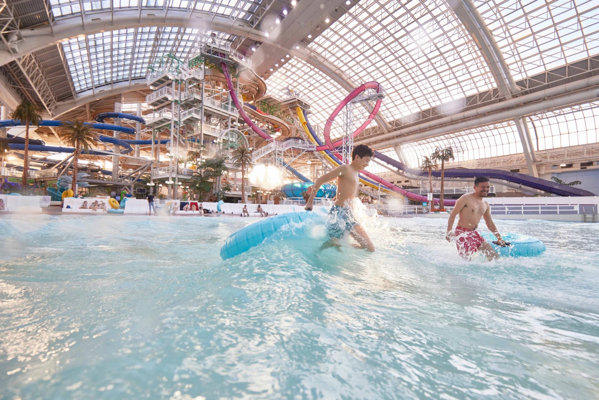 Family enjoying the Waterpark at West Edmonton Mall.