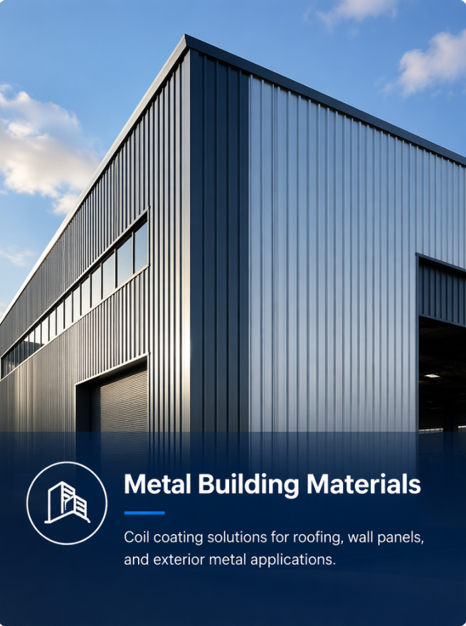 Coil coating products for building panel and architectural metal applications
