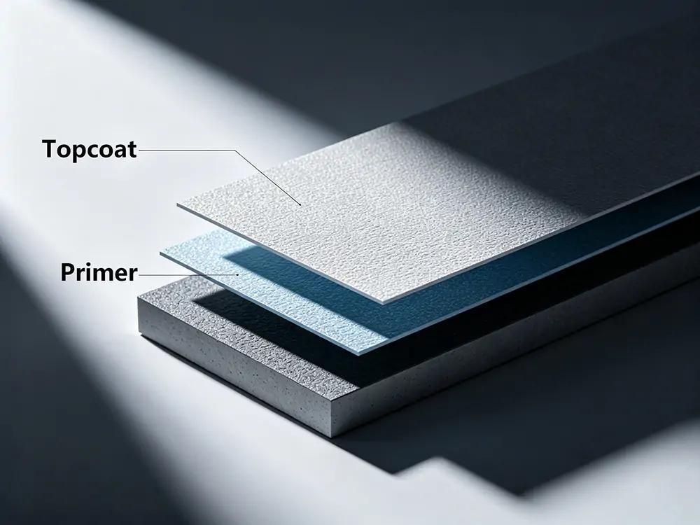 Topcoat primer coating layer system