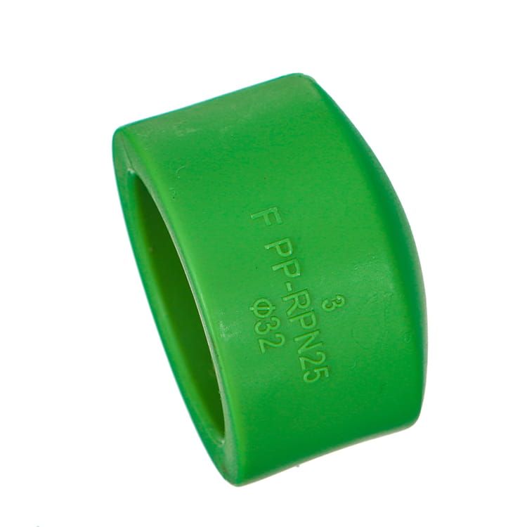 Green PP-R fitting of the type supplied under private label with buyer-specified packaging