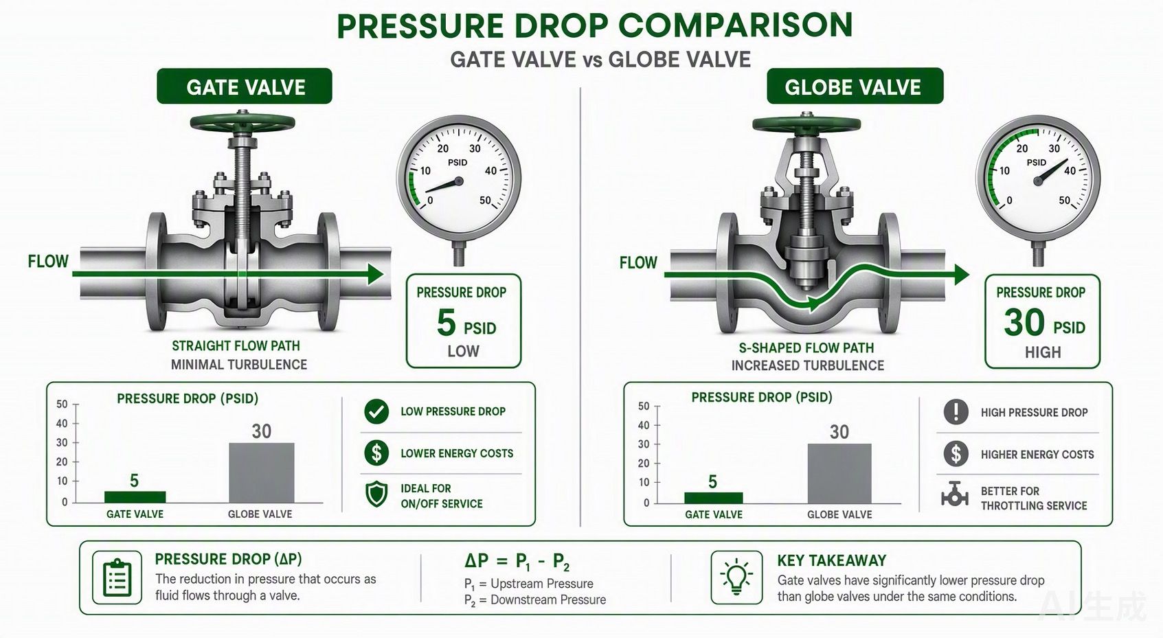 Side-by-side installation comparison showing space requirements for rising stem gate valve versus compact ball valve