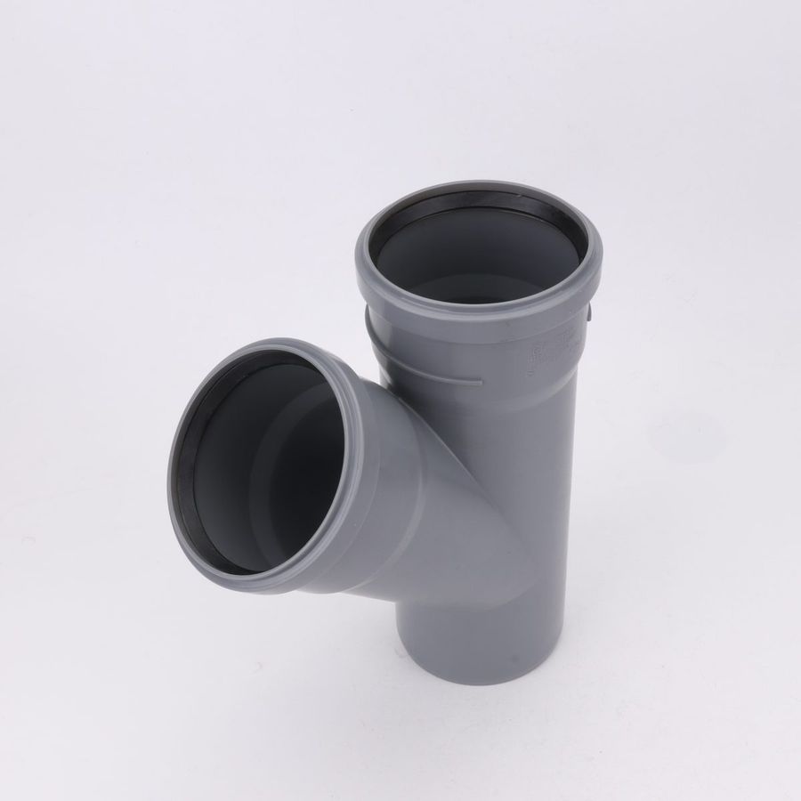IFAN UPVC 45-degree branch fitting with factory-fitted rubber seal rings in both sockets