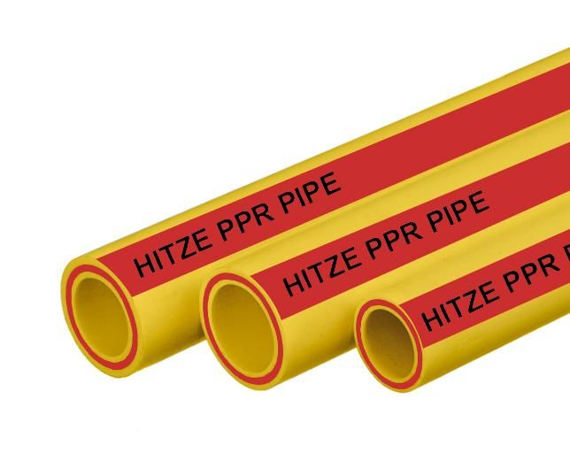 PPR Fiber-Glass Composite Pipe Hitze Yellow-Red-Yellow Red Big Line