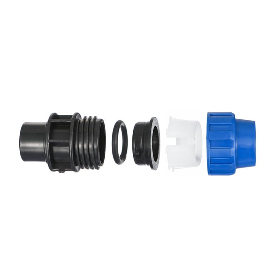 IFAN HDPE compression tee fitting components