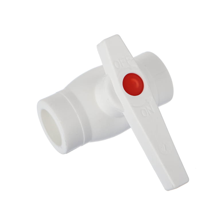 PPR valve body moulded in one piece with the stem seal cap visible above the socket run