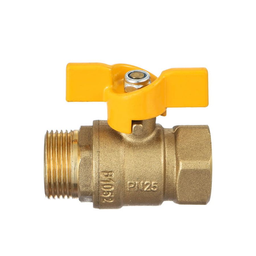 IFAN brass ball valve with male and female threaded ends, body marked PN25