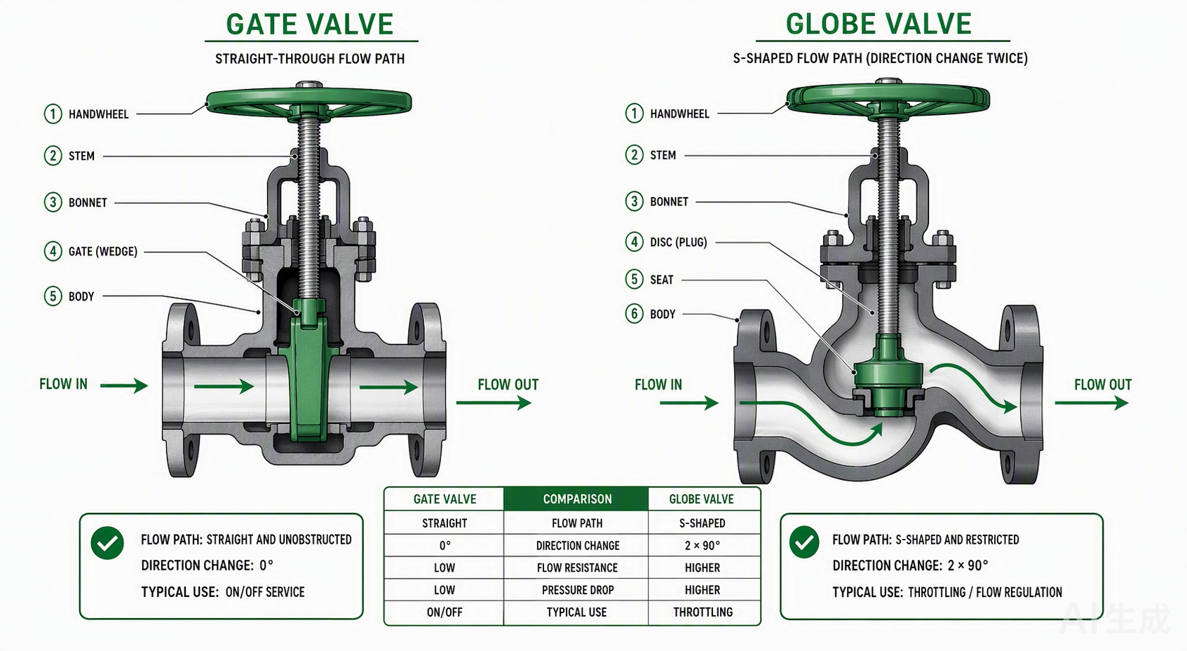 Gate Valve vs Globe Valve: Design Differences, Flow Control, and Application Selection