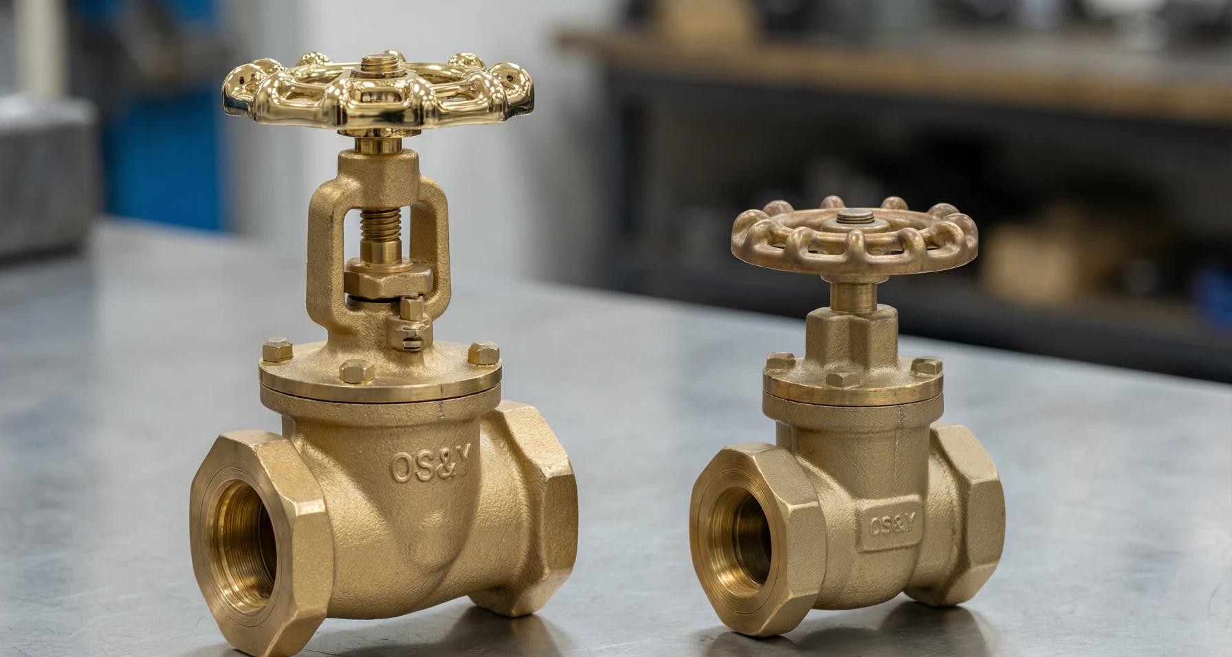 Comparison of rising stem OS&Y gate valve and non-rising stem NRS gate valve side by side