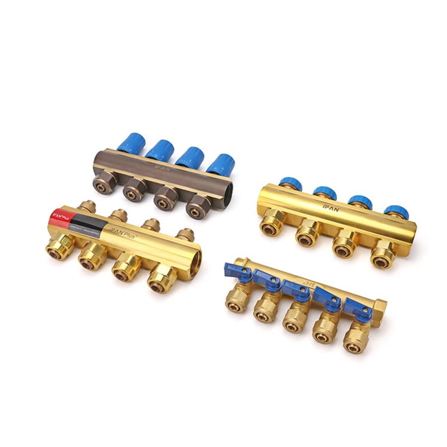 IFAN brass water distributor manifolds with valved outlets