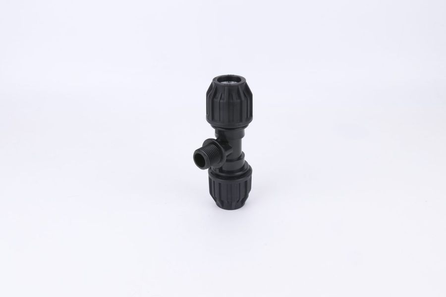 IFAN 605 PP compression tee with male thread offtake for poly pipe