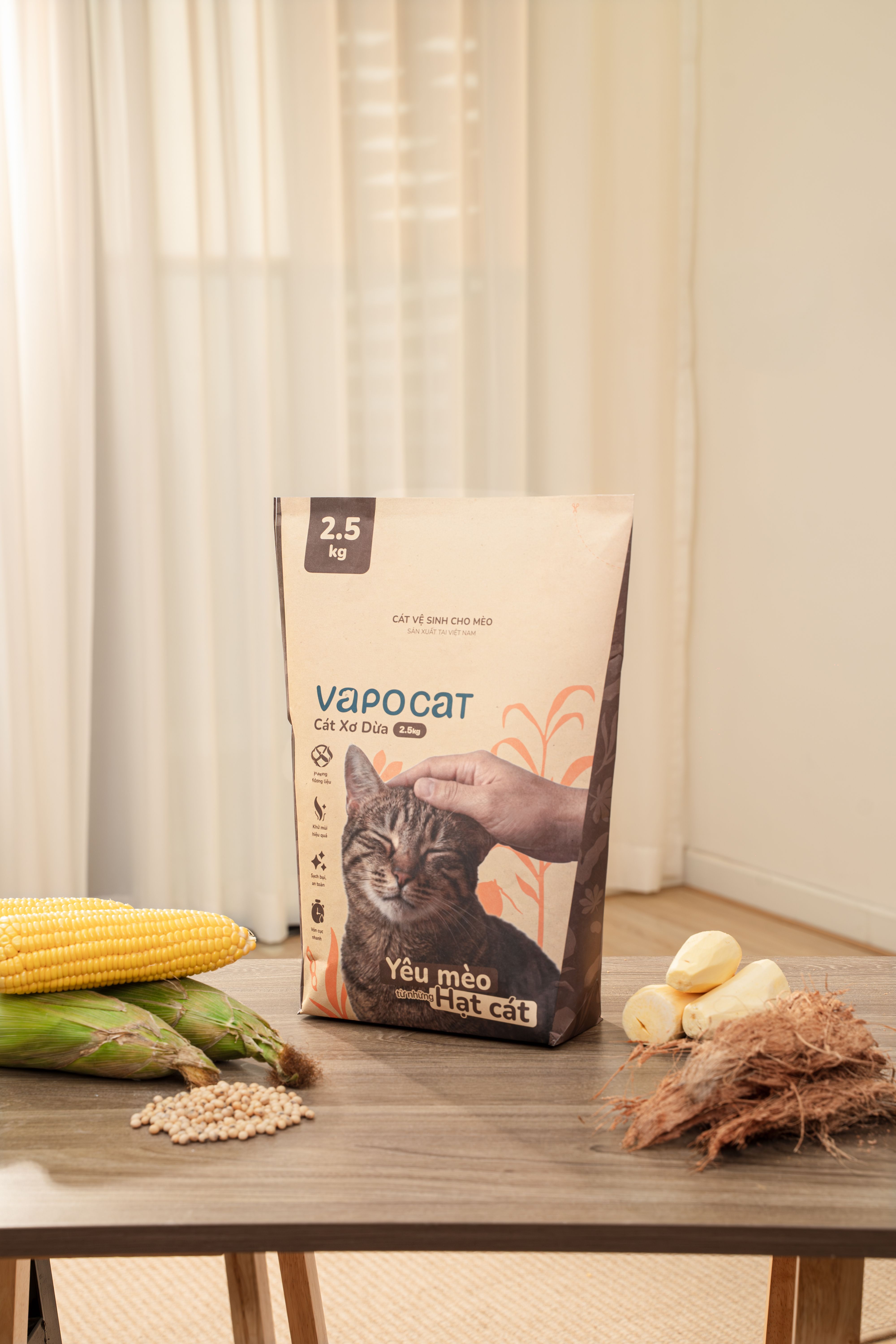 VAPO CAT (CÁT XƠ DỪA & CÁT ĐẬU NÀNH)