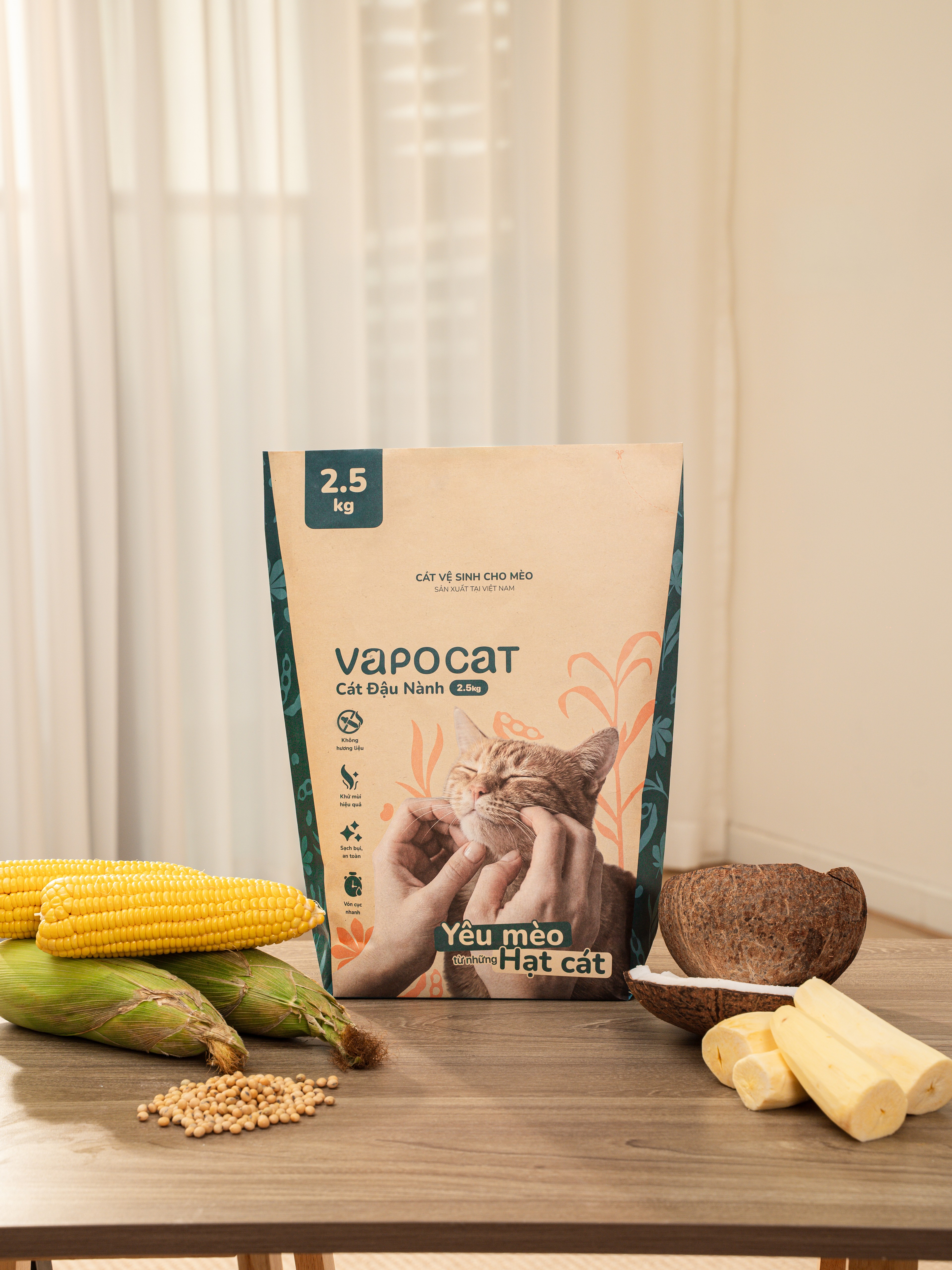 VAPO CAT (CÁT XƠ DỪA & CÁT ĐẬU NÀNH)
