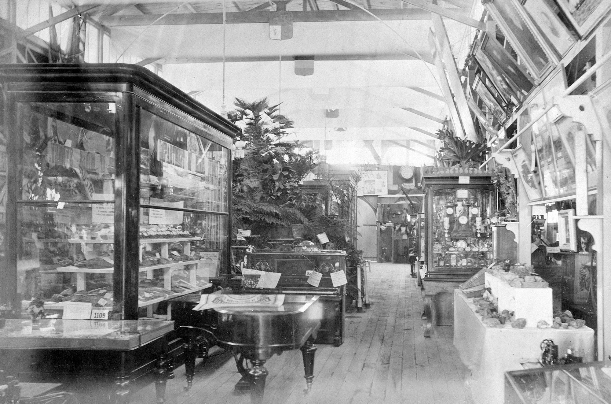 George P Wright, photographer/ Displays inside the main pavilion at the inaugural Intercolonial Exhibition, Bowen Park, Brisbane, 22 August 1876 / 99184906287802061 / Courtesy: John Oxley Library, State Library of Queensland, Brisbane