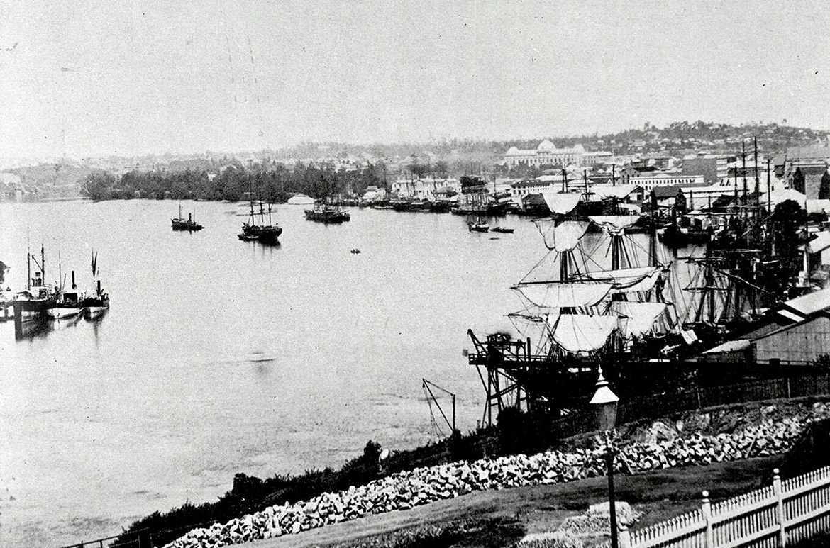 Looking along the Brisbane River 1885 / ID 436317/ Image courtesy: Queensland State Archives