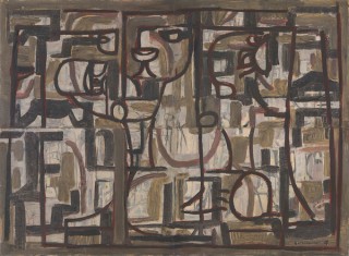 Ian Fairweather, Scotland/Australia 1891-1974 / Gethsemane 1958 / Gouache on cardboard on board / 145.5 x 198cm / Gift of Philip Bacon AM through the QAGOMA Foundation 2017. Donated through the Australian Government’s Cultural Gifts Program / Collection: Queensland Art Gallery / © Ian Fairweather/DACS. Copyright Agency