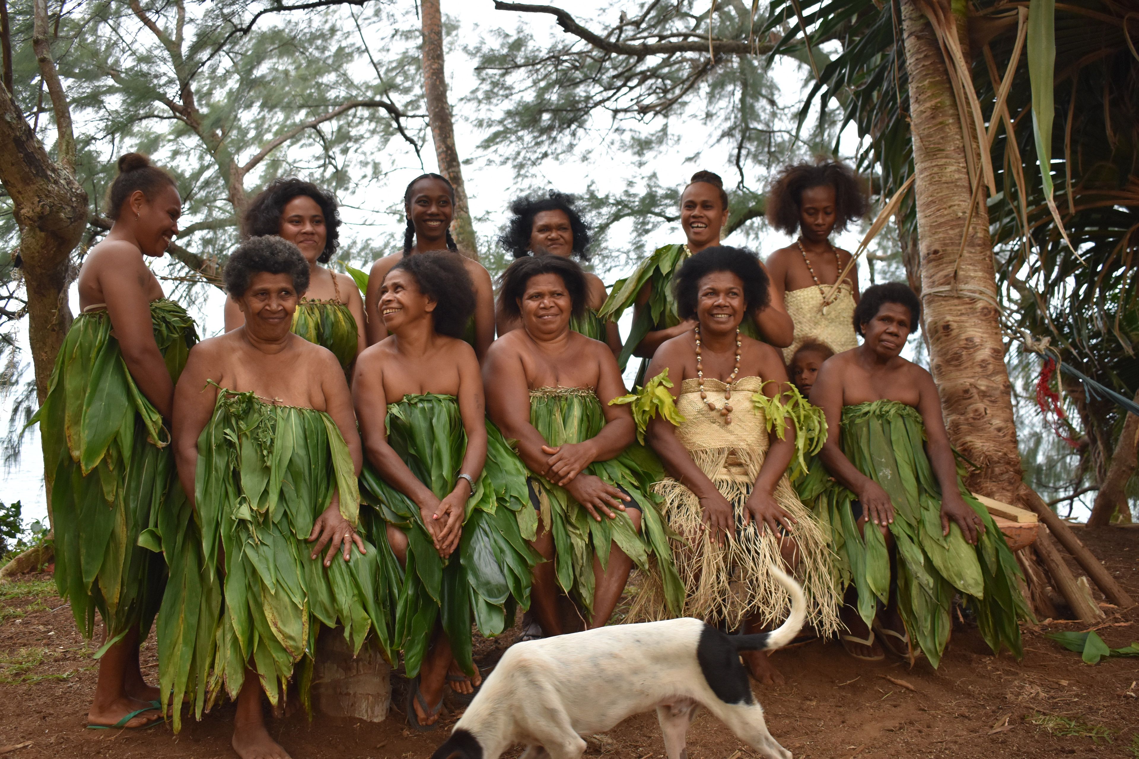Participants in Torba Province weaving workshops Lembal village, Gaua Island 2023 / Photograph: Ruth McDougall