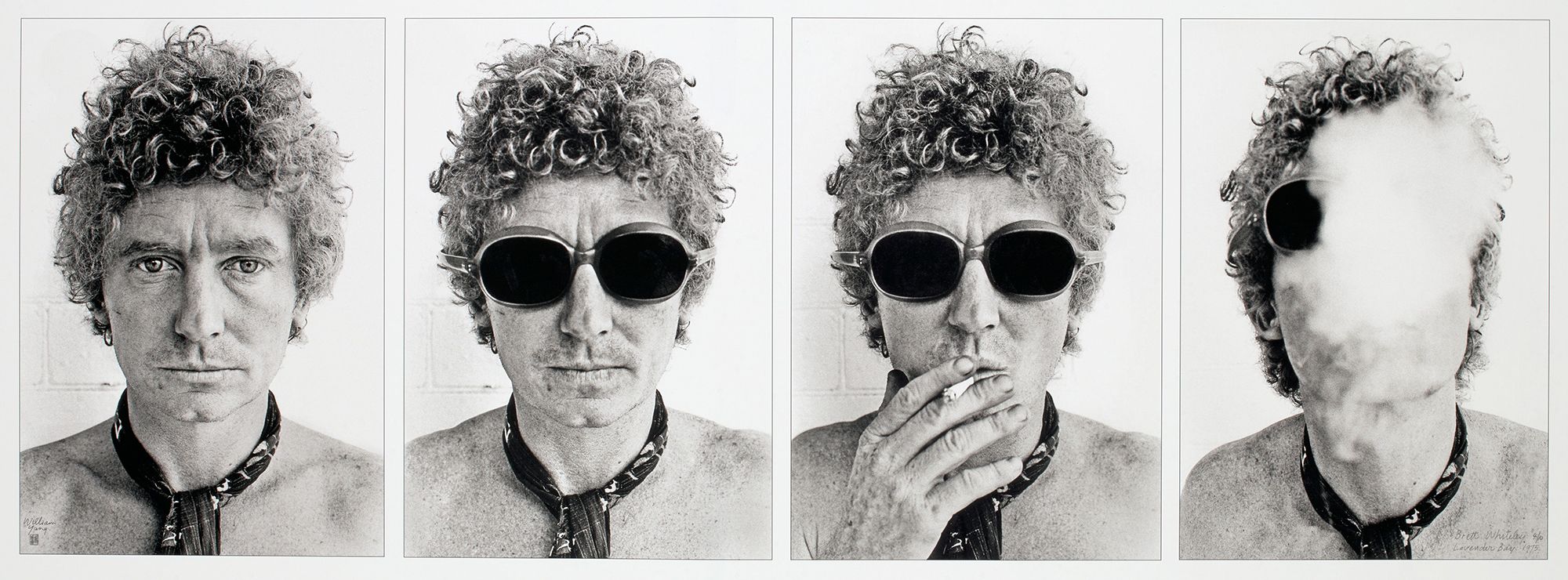 William Yang, Australia b.1943 / Brett Whiteley 1975, printed 2021 / Inkjet print on Ilford smooth cotton rag art paper / 74 x 155cm / Purchased 2023 with funds from an anonymous donor through the QAGOMA Foundation / Collection: Queensland Art Gallery | Gallery of Modern Art / © William Yang