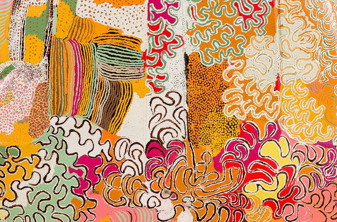 Mrs Kumana Ward, Australia 1949-2014 / Nissan 2007 / Synthetic polymer paint on metal / 145 x 122 x 13cm / Purchased 2008. The Queensland Government’s Gallery of Modern Art Acquisitions Fund / Collection: Queensland Art Gallery | Gallery of Modern Art / © Mrs Kumana Ward
