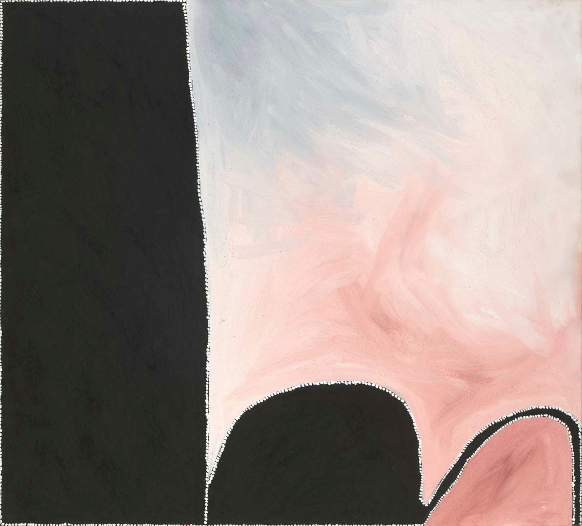 Paddy Bedford, Gija people, c.1922-2007 / Wirwirji - Police Hole (detail) 2004 / Natural pigments with acrylic binder on Belgian linen Natural pigments with acrylic binder on Belgian linen / 122 x 135cm / The Taylor Family Collection. Gift of Paul, Sue and Kate Taylor through the Queensland Art Gallery | Gallery of Modern Art Foundation 2020. Donated through the Australian Government's Cultural Gifts Program / Collection: Queensland Art Gallery | Gallery of Modern Art / © Estate of Paddy Bedford