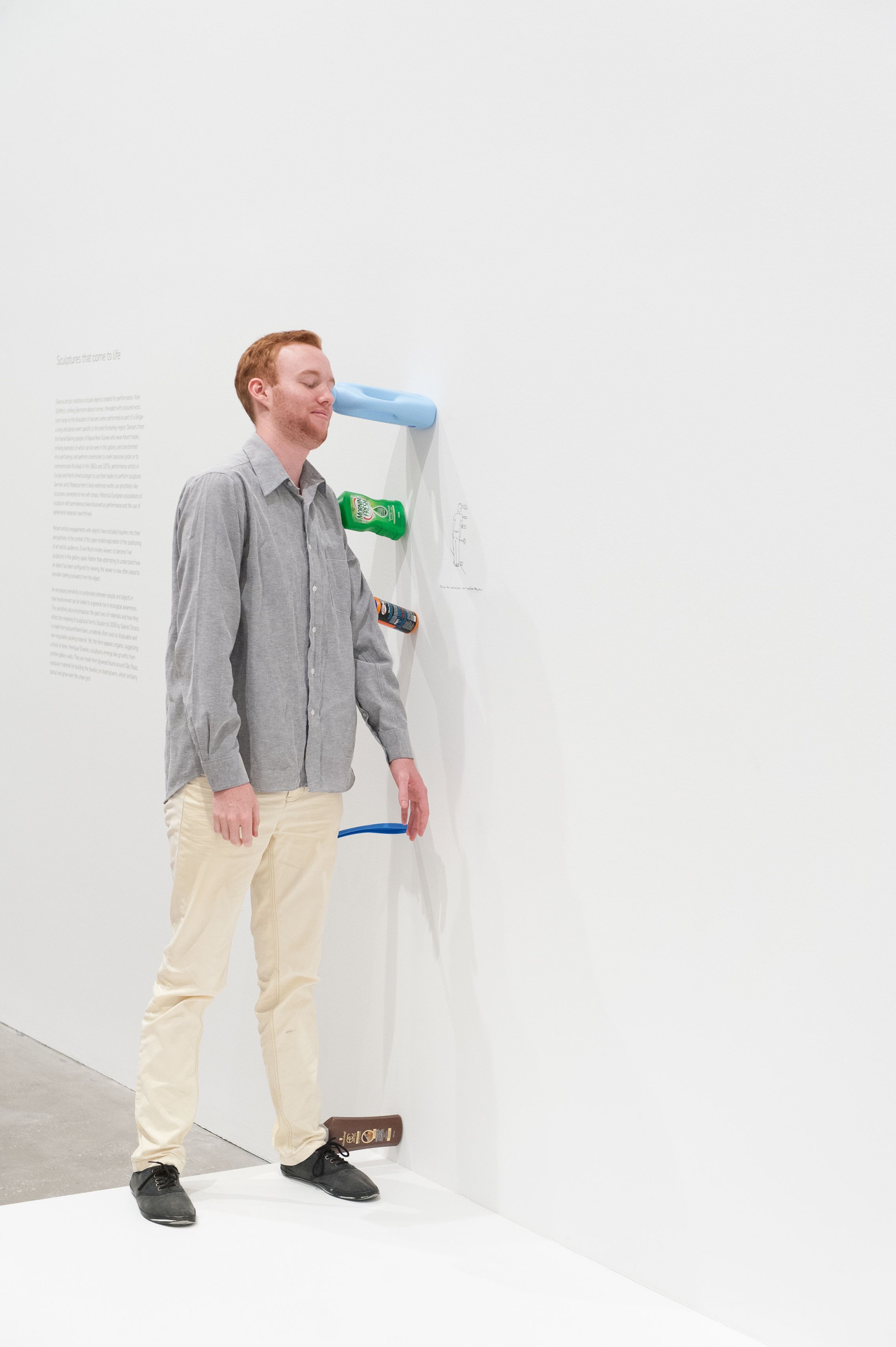 Erwin Wurm / Austria b.1954 / Instructional sculpture 2012 / Pen on paper, IKEA chair, bucket / Presented during ‘Sculpture is Everything’ at the Gallery of Modern Art, Brisbane, 2012 / © Erwin Wurm