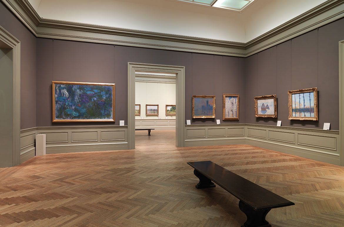 Installation view of Claude Monet’s Water Lilies 1916–19 (far left), The Metropolitan Museum of Art / © The Metropolitan Museum of Art, New York