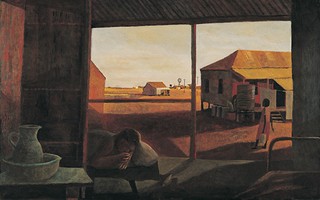 CROOKE, Ray Australia b.1922 Sunrise, Albion Hotel, Normanton 1962 Oil over tempera on composition board 76.5 x 121.7cm Acc. 1:0899 Purchased 1962