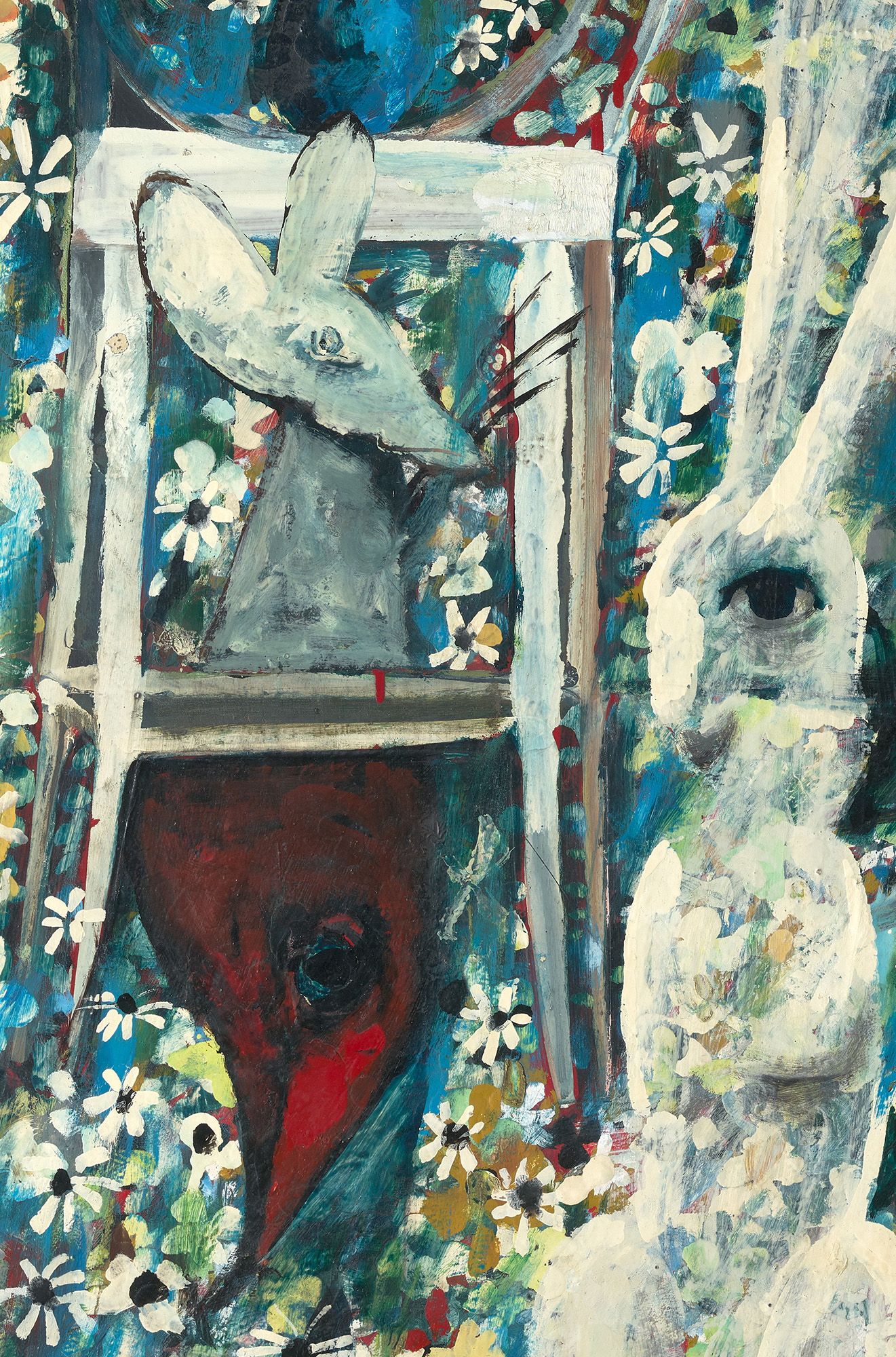 Charles Blackman, Australia 1928–2018 / The Blue Alice (detail) 1956-57 / Tempera, oil and household enamel on composition board / 122 x 122cm / Purchased 2000. The Queensland Government's special Centenary Fund / Collection: Queensland Art Gallery | Gallery of Modern Art / © Charles Blackman/Copyright Agency