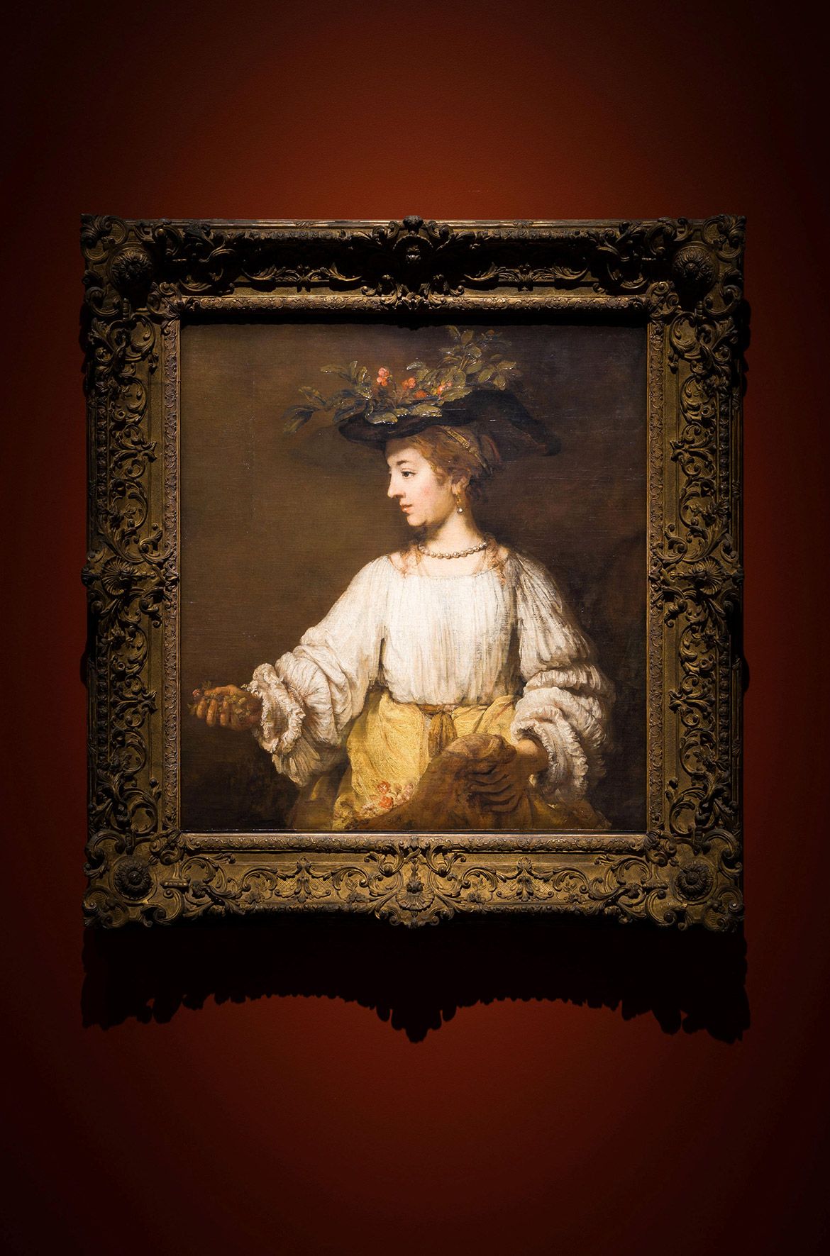 Installation view / Rembrandt (Rembrandt van Rijn), The Netherlands 1606–69 / Flora c.1654 / Oil on canvas / 100 x 91.8cm / Gift of Archer M Huntington, in memory of his father, Collis Potter Huntington, 1926 / 26.101.10 / Collection: The Metropolitan Museum of Art, New York