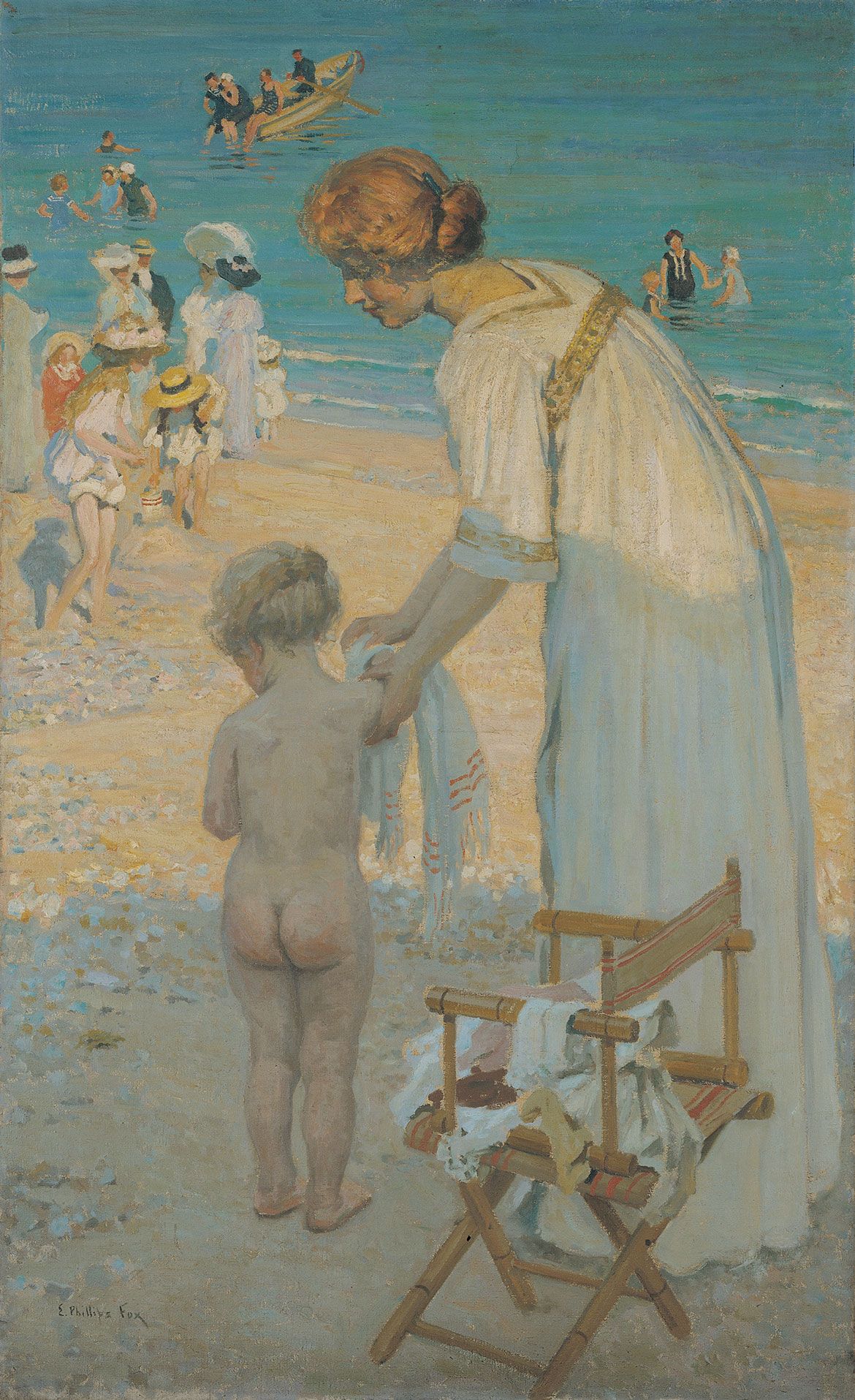 E Phillips Fox, Australia/France 1865-1915 / Bathing hour (L’heure du bain) c.1909 / Oil on canvas / 183.5 x 113.3cm / Purchased 1946 / Collection: Queensland Art Gallery | Gallery of Modern Art
