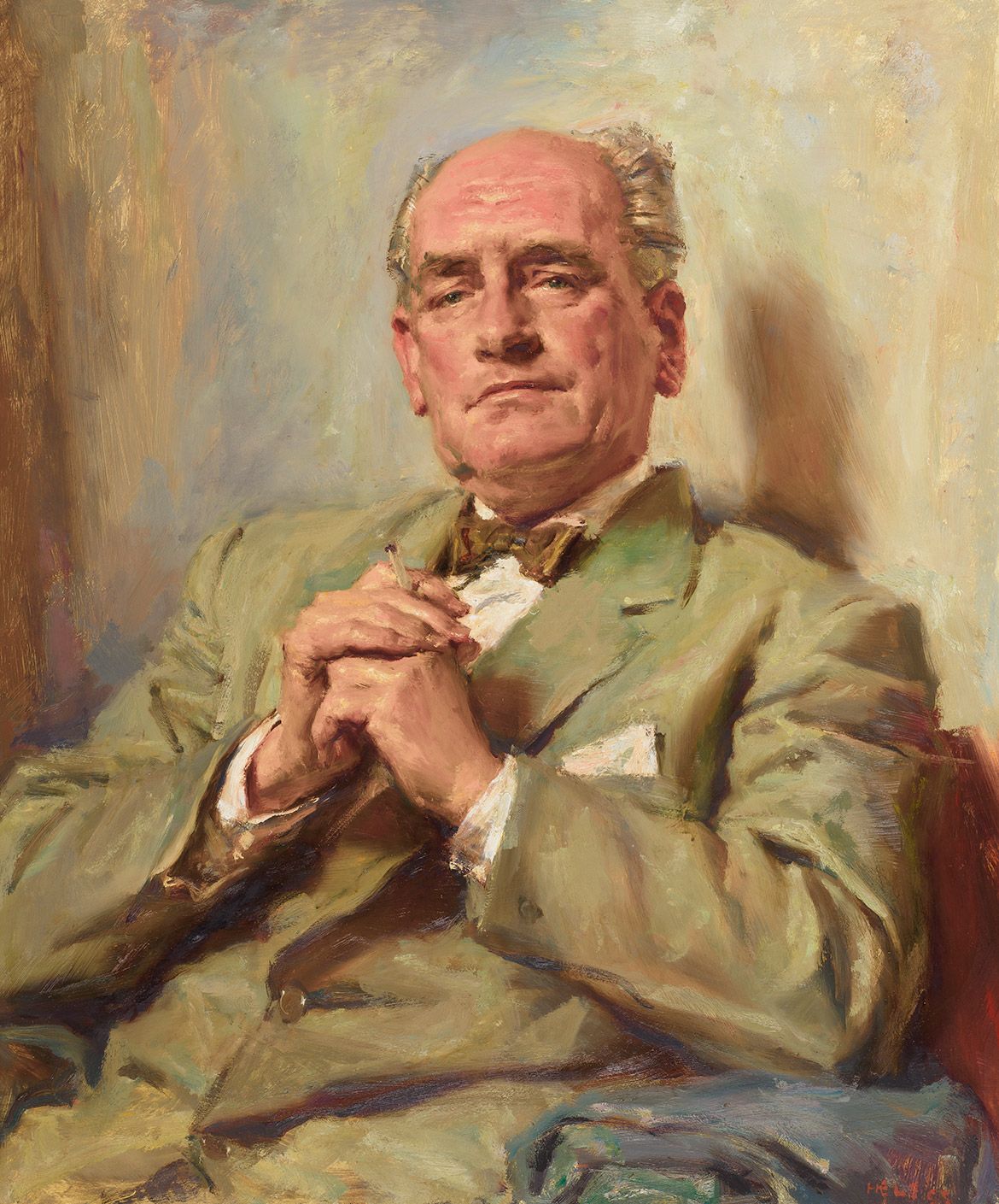 Ivor Hele, Australia 1912‑93 / Portrait of Robert Campbell, Esq. 1955 / Oil on composition board / 91.2 x 76cm / Purchased 1956 / Collection: Queensland Art Gallery | Gallery of Modern Art / © QAGOMA