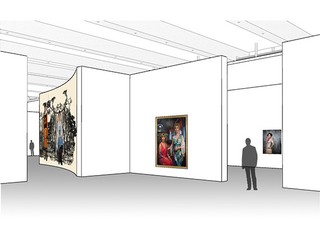 Initial designs showing various exhibition sightlines