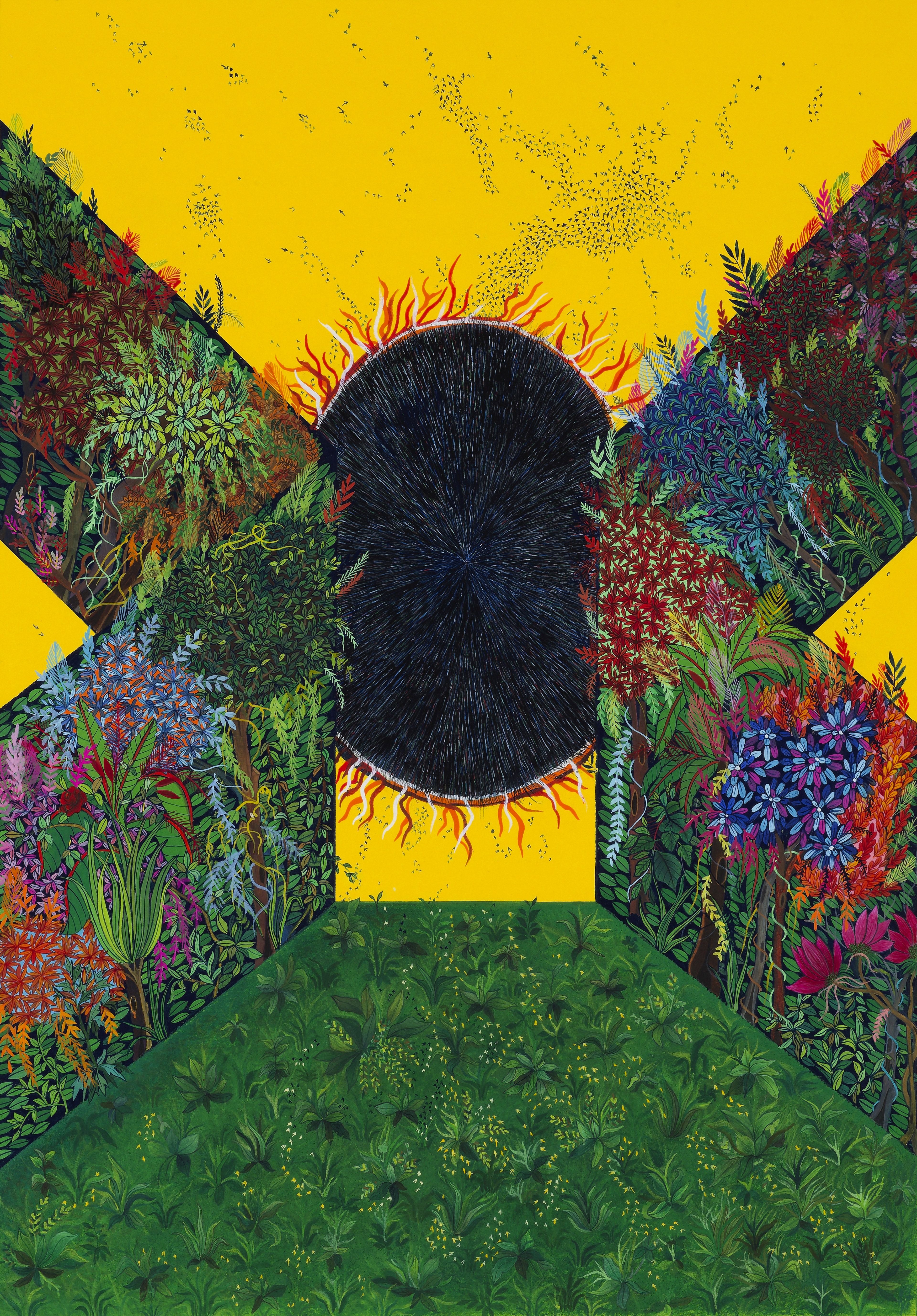 Wardha Shabbir / Lahore, Pakistan b.1987 / Paths to Portals 2024 / Gouache on acid free paper / 40.6 x 28cm / Purchased 2024 with funds from an anonymous donor through the Queensland Art Gallery | Gallery of Modern Art Foundation / Courtesy: The artist / © Wardha Shabbir / Photograph: / Image courtesy: The artist