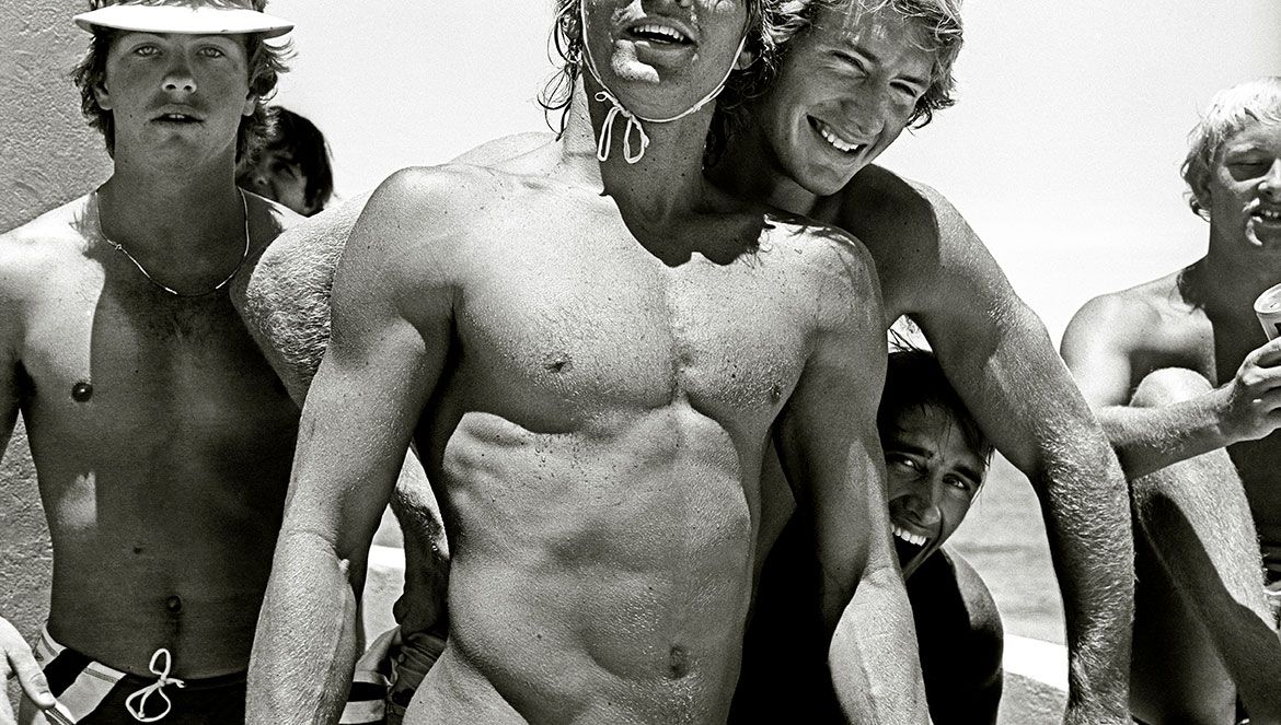 William Yang, Australia b.1943 / Tamarama Lifesavers 1981, printed 2020 / Inkjet print on Hahnemühle Fine Art Pearl paper / Gift of the artist through the QAGOMA Foundation 2022. Donated through the Australian Government's Cultural Gifts Program / Collection: Queensland Art Gallery | Gallery of Modern Art / © William Yang